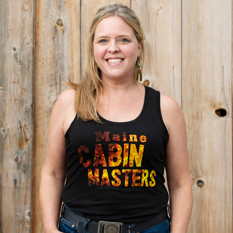 Specialty Women's Tank- Maine Cabin Masters Fire Print
