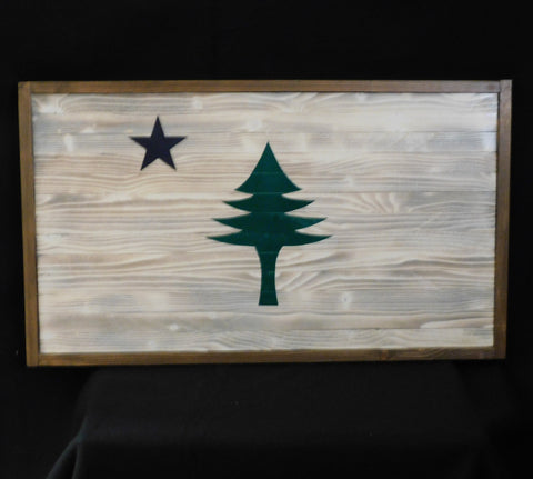 Maine Flag Works - wooden Maine flag